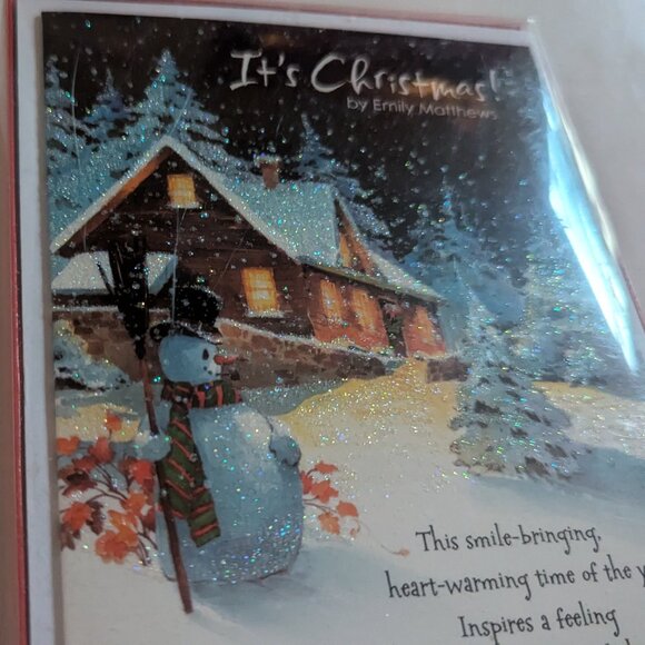 NWT 16 Winter Glitter Snow Christmas Cards American Greetings Sealed Box Holiday - Picture 2 of 5